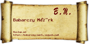 Babarczy Márk névjegykártya